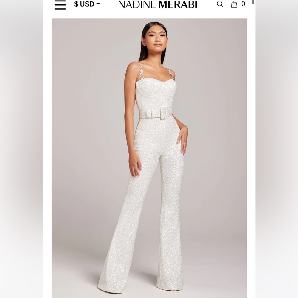 Nadine Merabi Lucinda white jumpsuit